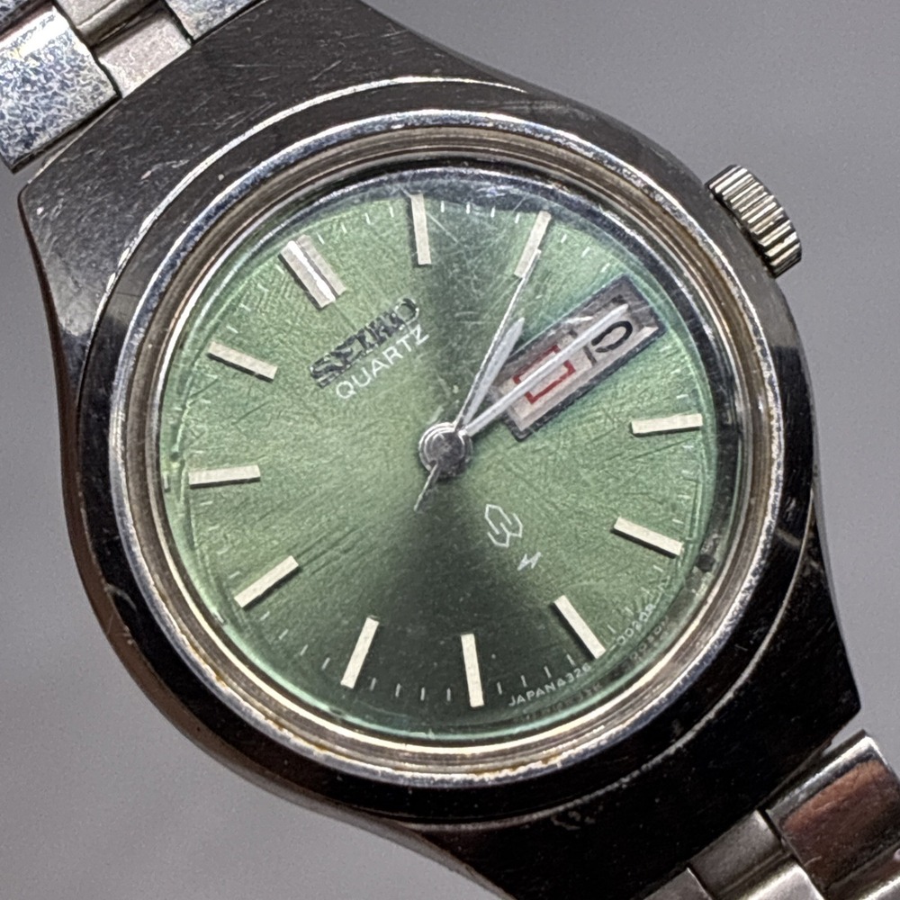 Seiko 4326-0030 Analog Quartz Women's Watch Vintage Green Dial! - Rare! Working